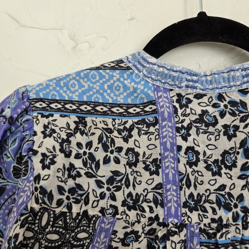 Johnny Was Blue Patchwork Embroidered Casablanca … - image 7